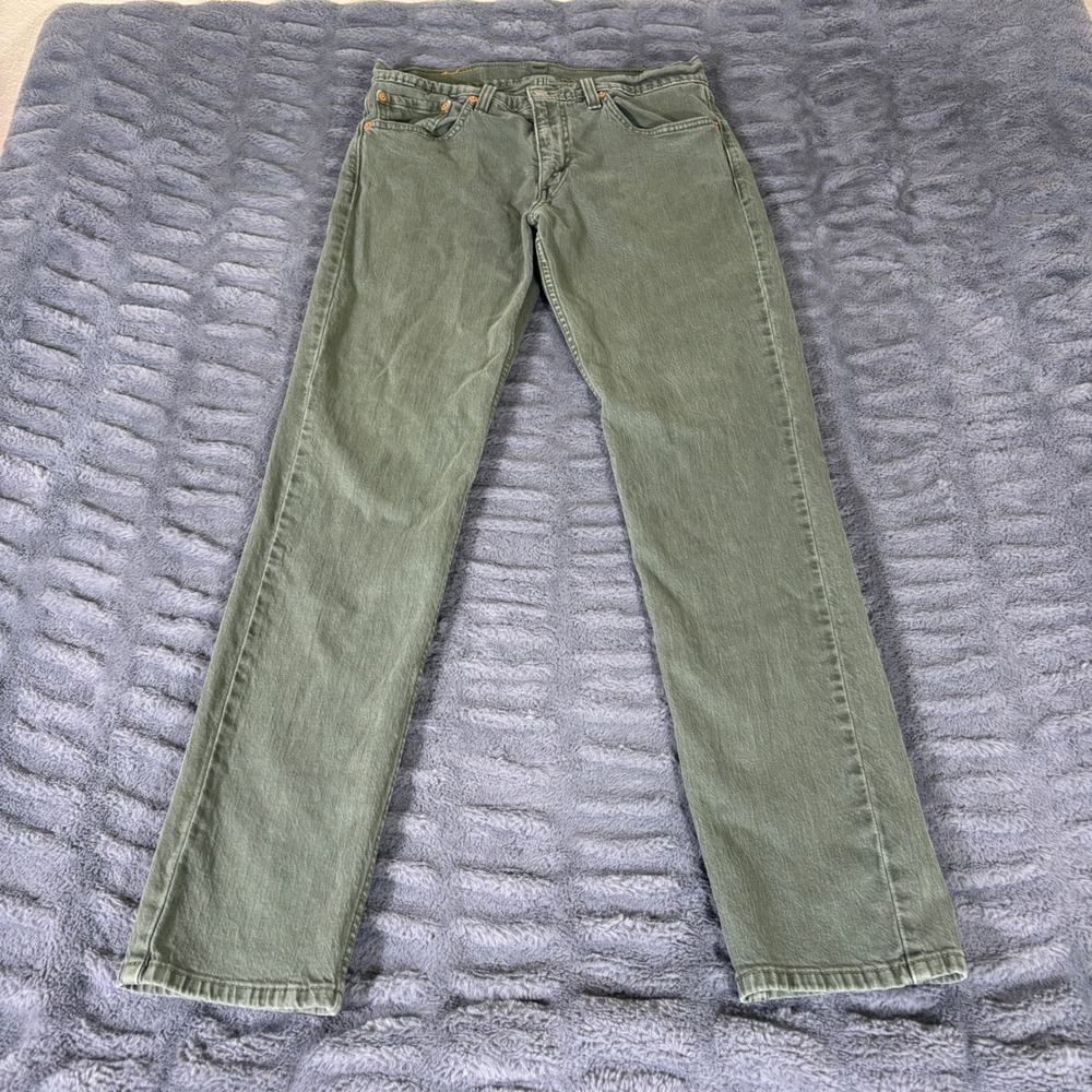 Levis 511 Slim Fit Jeans Mens 31x32 Olive Green Sage Stretch Denim AR813